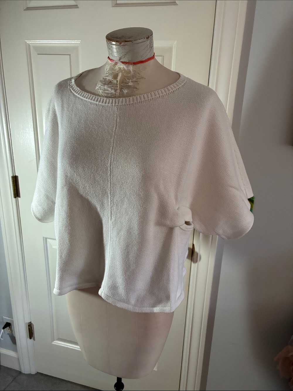CAZ knits white funky cropped sweater